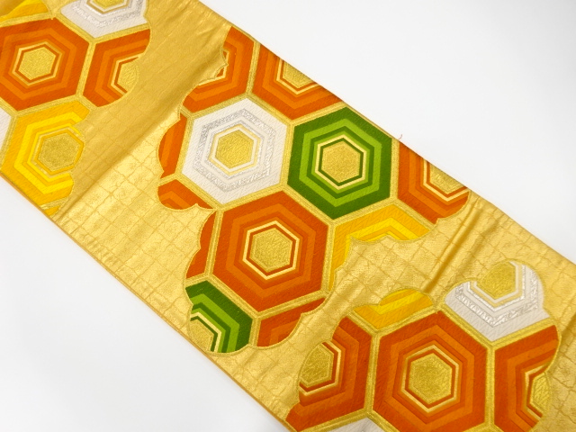 JAPANESE KIMONO / ANTIQUE FUKURO OBI / SILK / WOVEN CLOUD & KIKKO